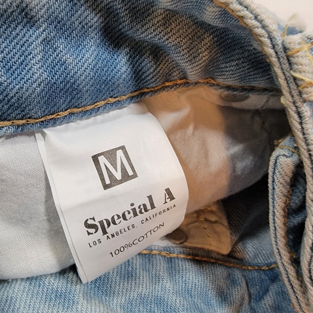 Special A distressed denim shorts. Made in Los Angeles. - Picture 5 of 7